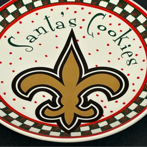 NEW ORLEANS SAINTS Santa’s Ceramic Cookie Plate - Picture 3 of 8